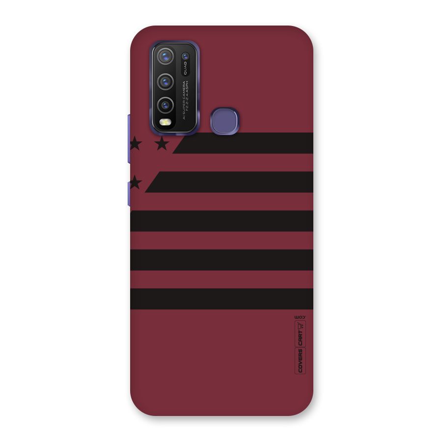 Maroon Star Striped Back Case for Vivo Y50