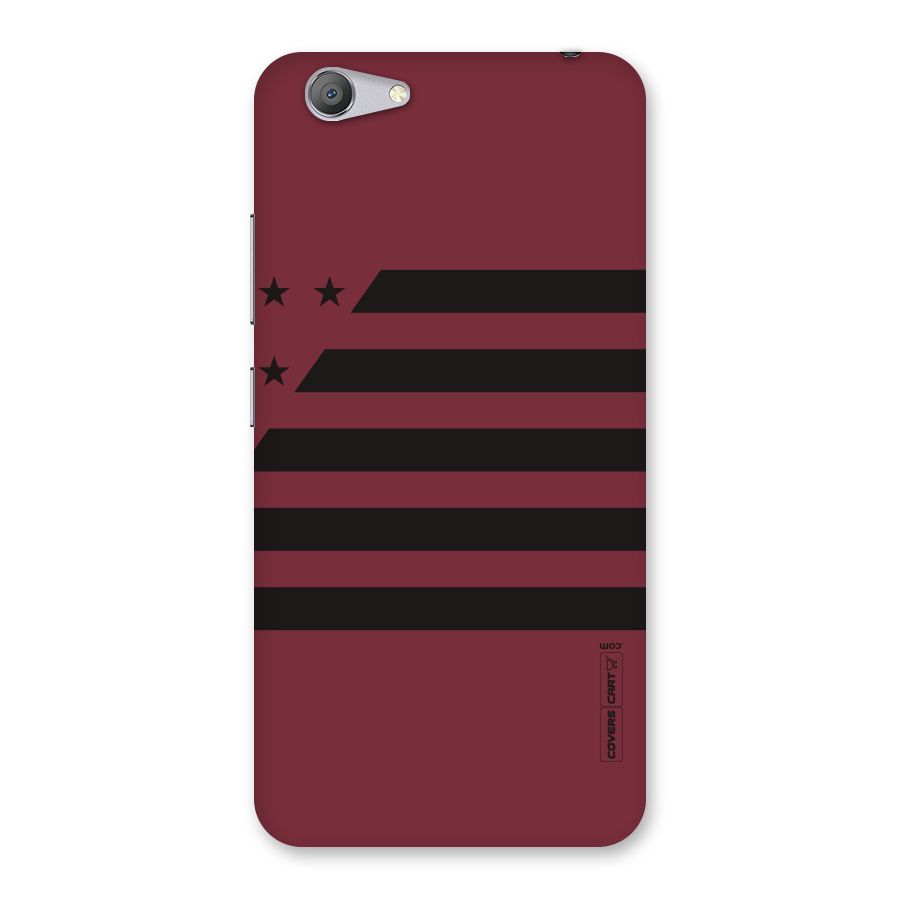 Maroon Star Striped Back Case for Vivo Y53