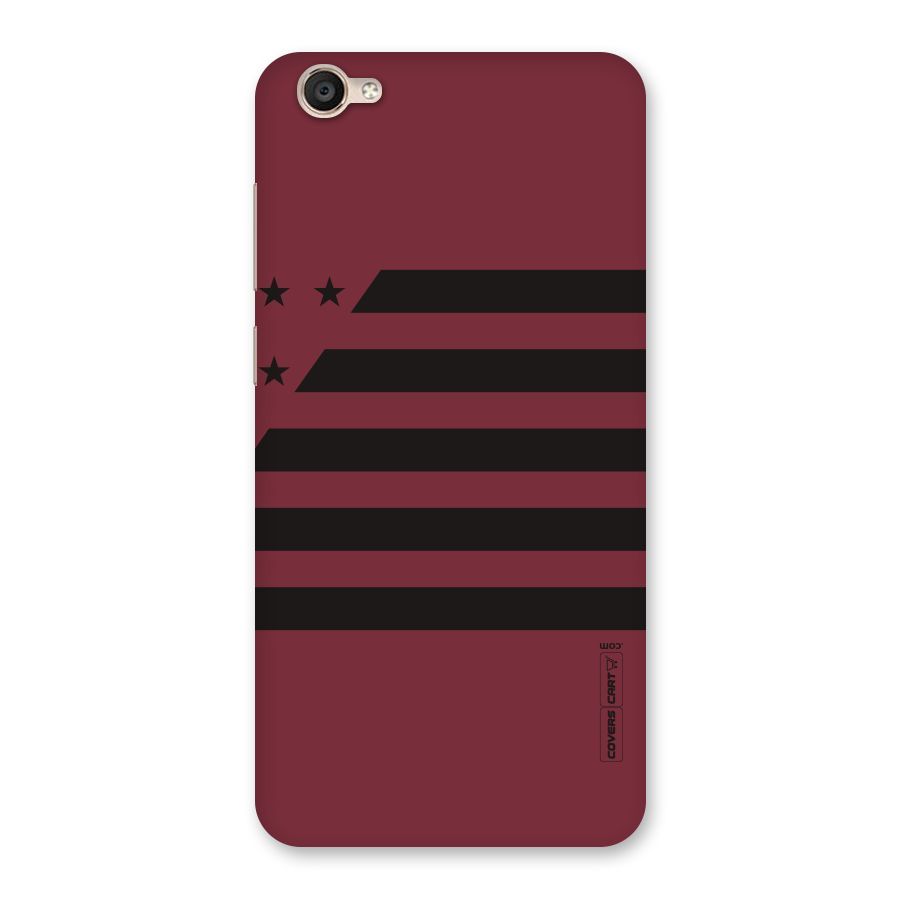 Maroon Star Striped Back Case for Vivo Y55s