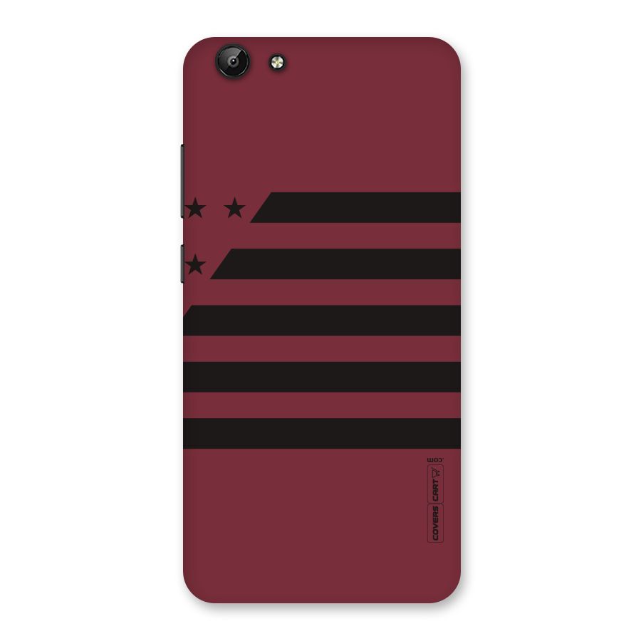 Maroon Star Striped Back Case for Vivo Y69