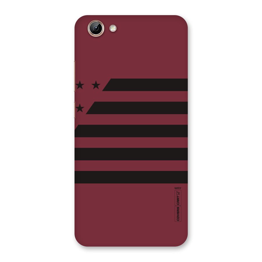 Maroon Star Striped Back Case for Vivo Y71
