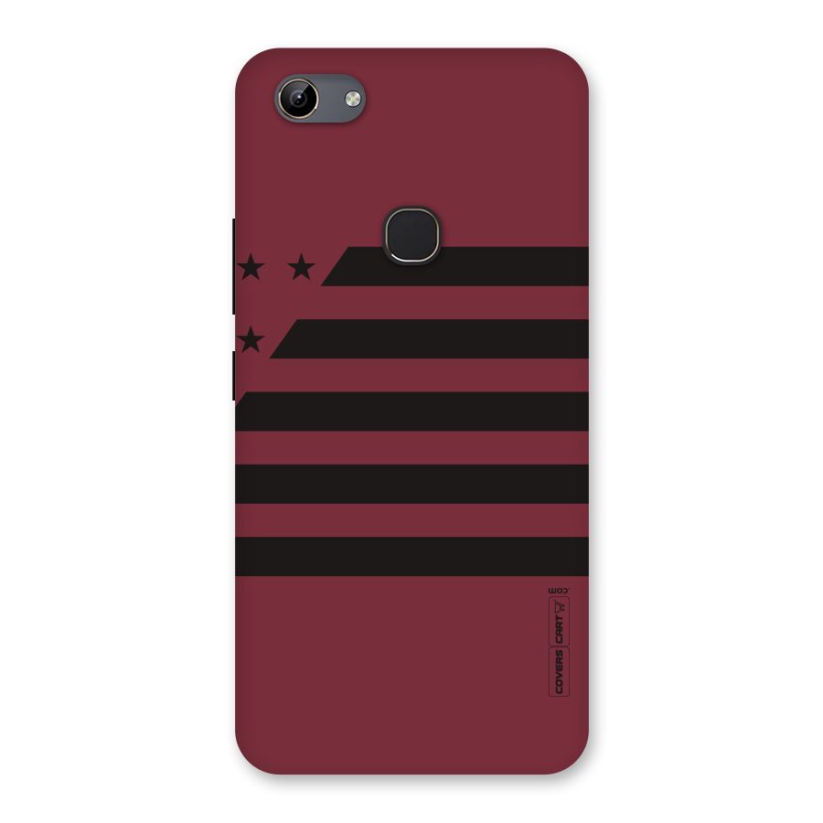 Maroon Star Striped Back Case for Vivo Y81