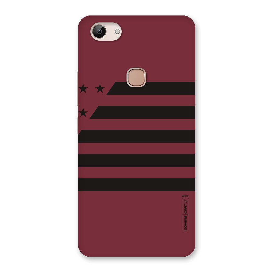Maroon Star Striped Back Case for Vivo Y83