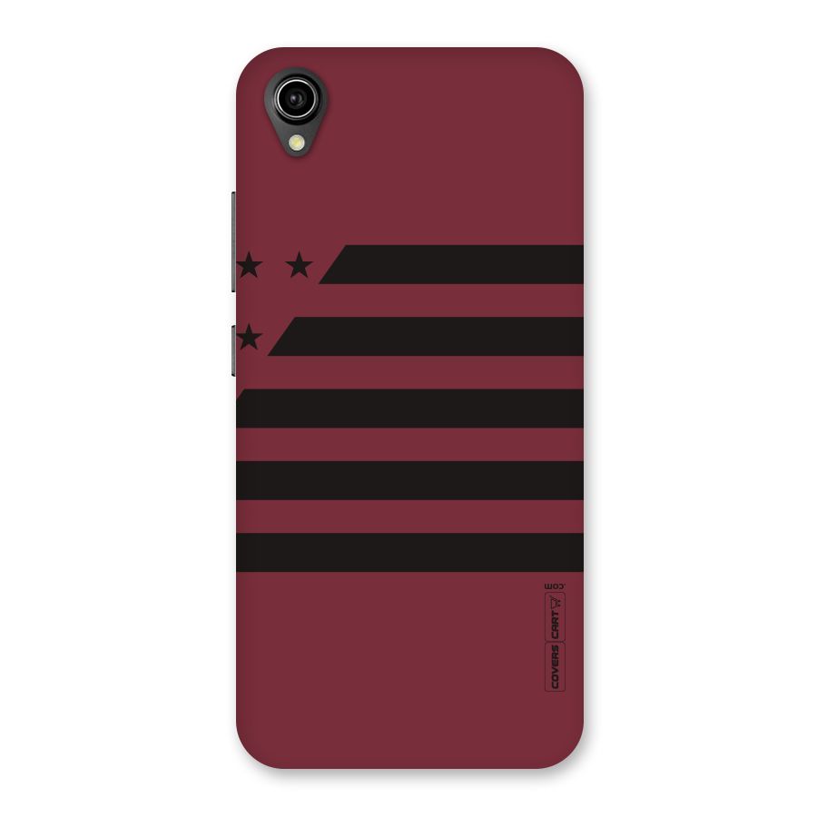 Maroon Star Striped Back Case for Vivo Y90