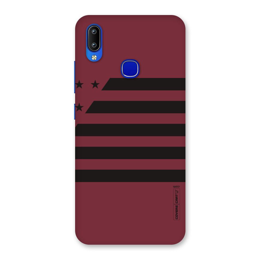 Maroon Star Striped Back Case for Vivo Y91