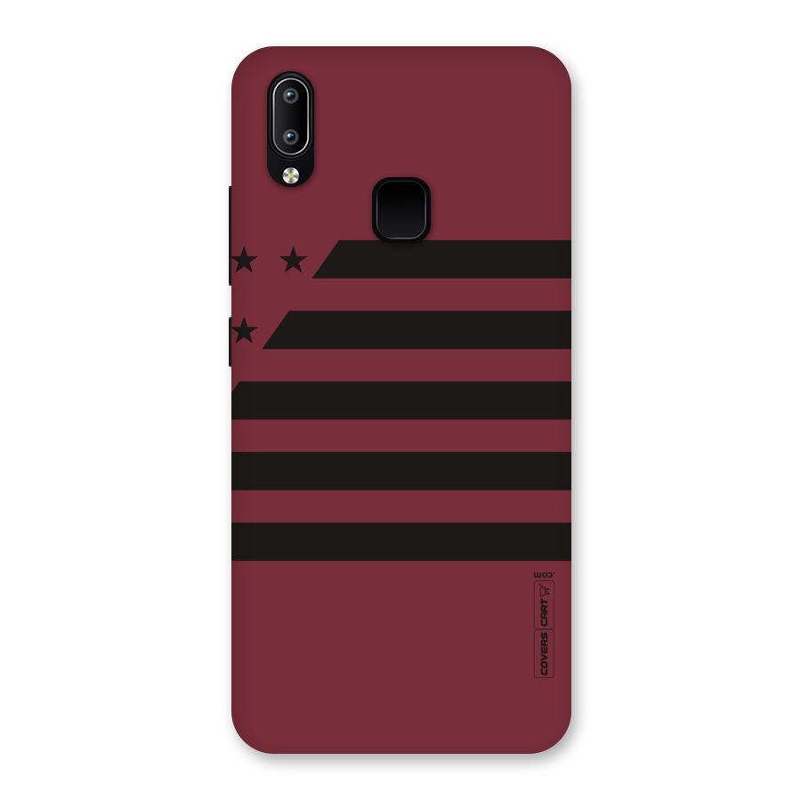 Maroon Star Striped Back Case for Vivo Y93