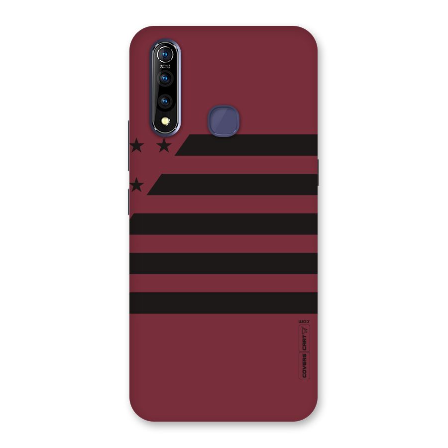 Maroon Star Striped Back Case for Vivo Z1 Pro