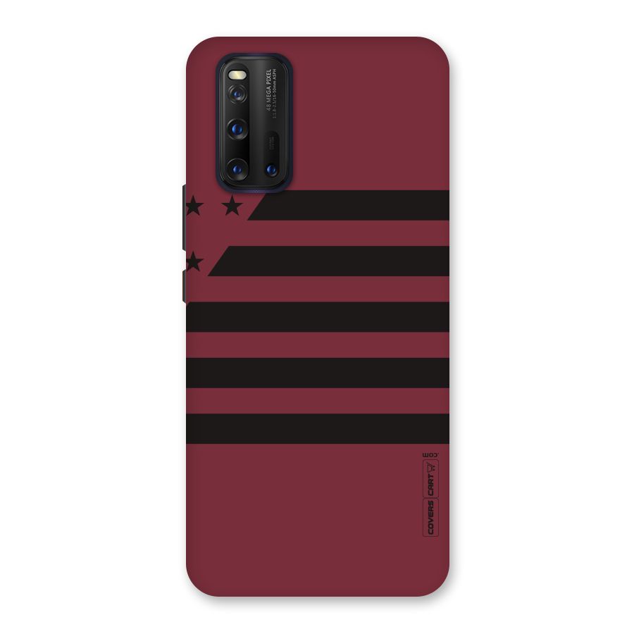 Maroon Star Striped Back Case for Vivo iQOO 3