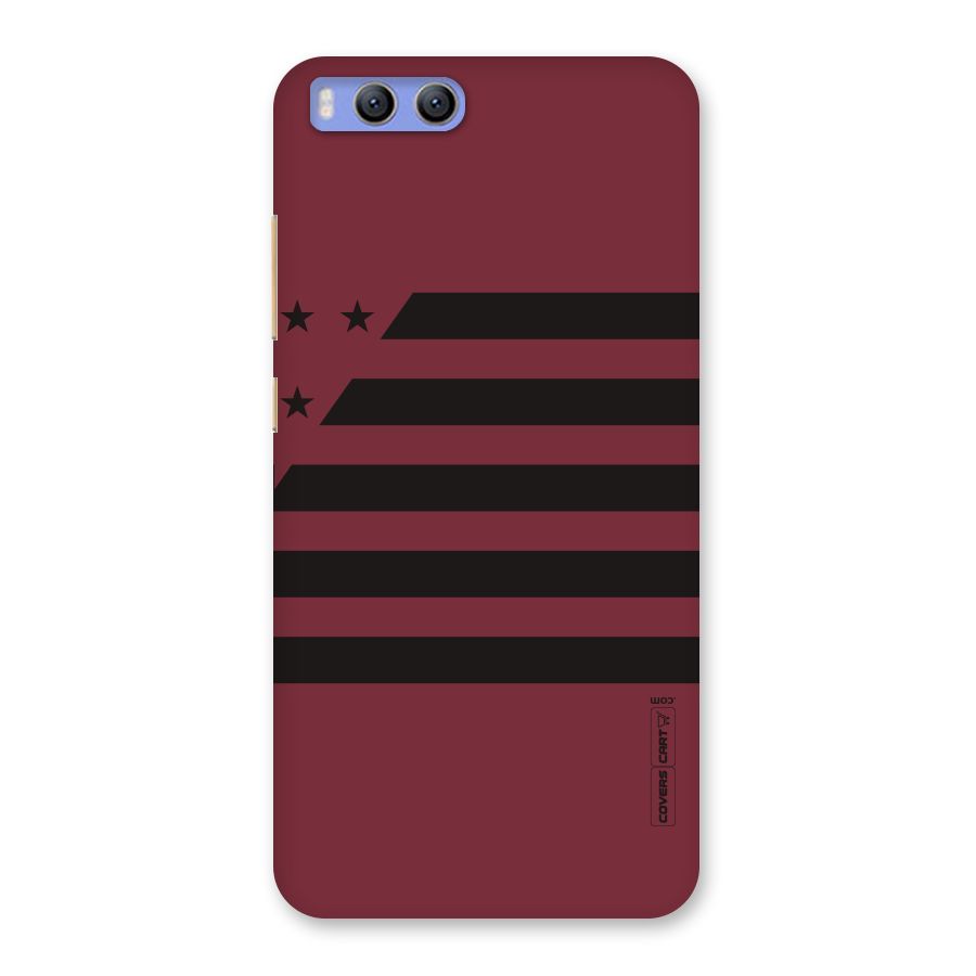Maroon Star Striped Back Case for Xiaomi Mi 6