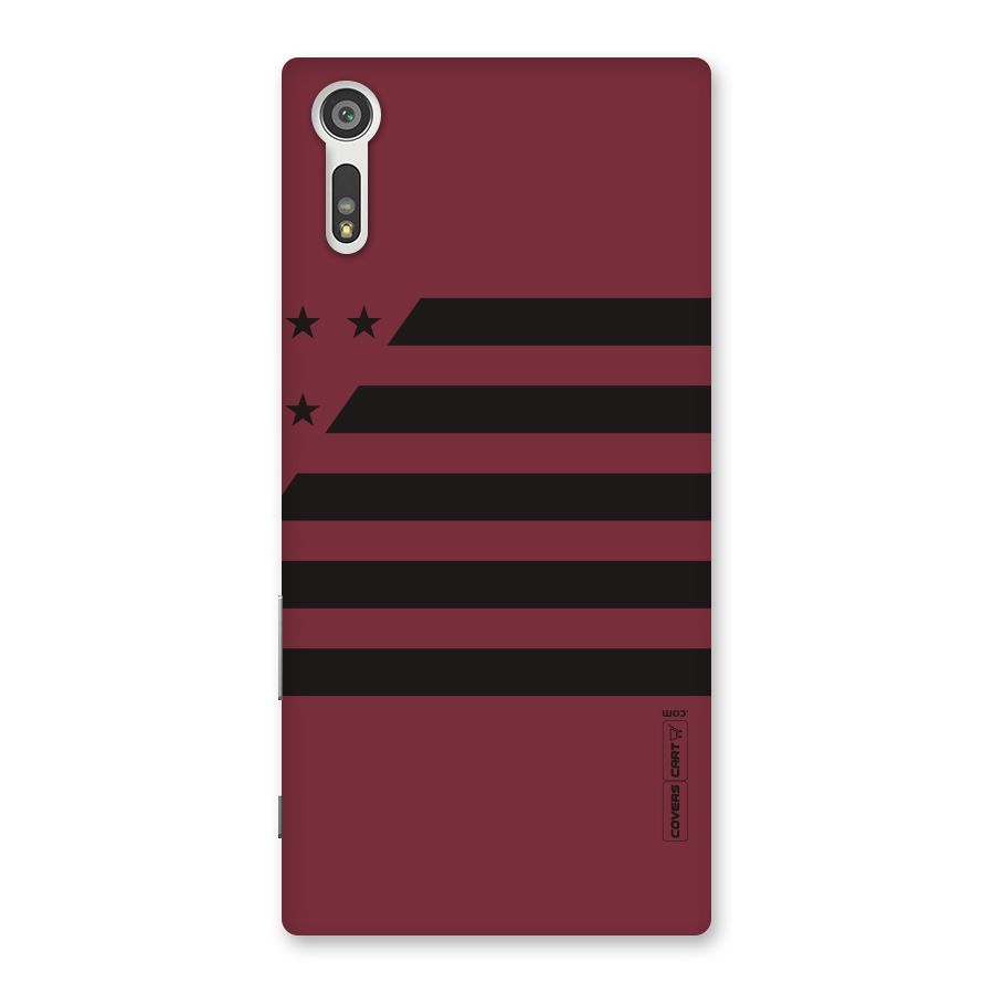 Maroon Star Striped Back Case for Xperia XZ