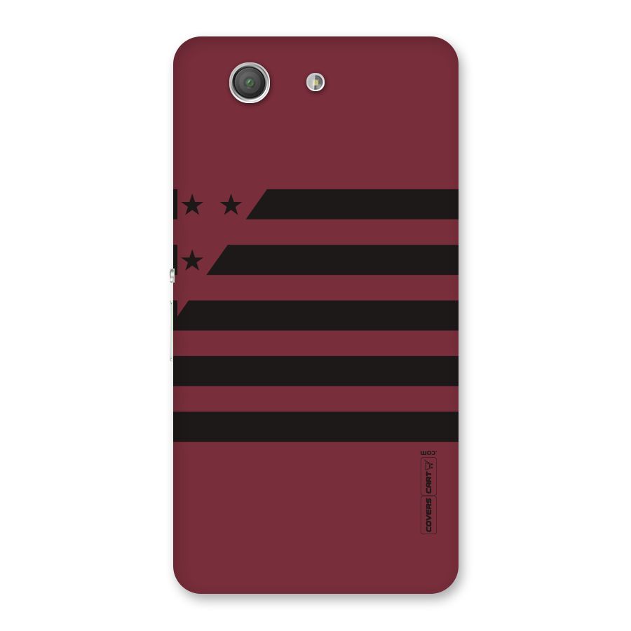 Maroon Star Striped Back Case for Xperia Z3 Compact