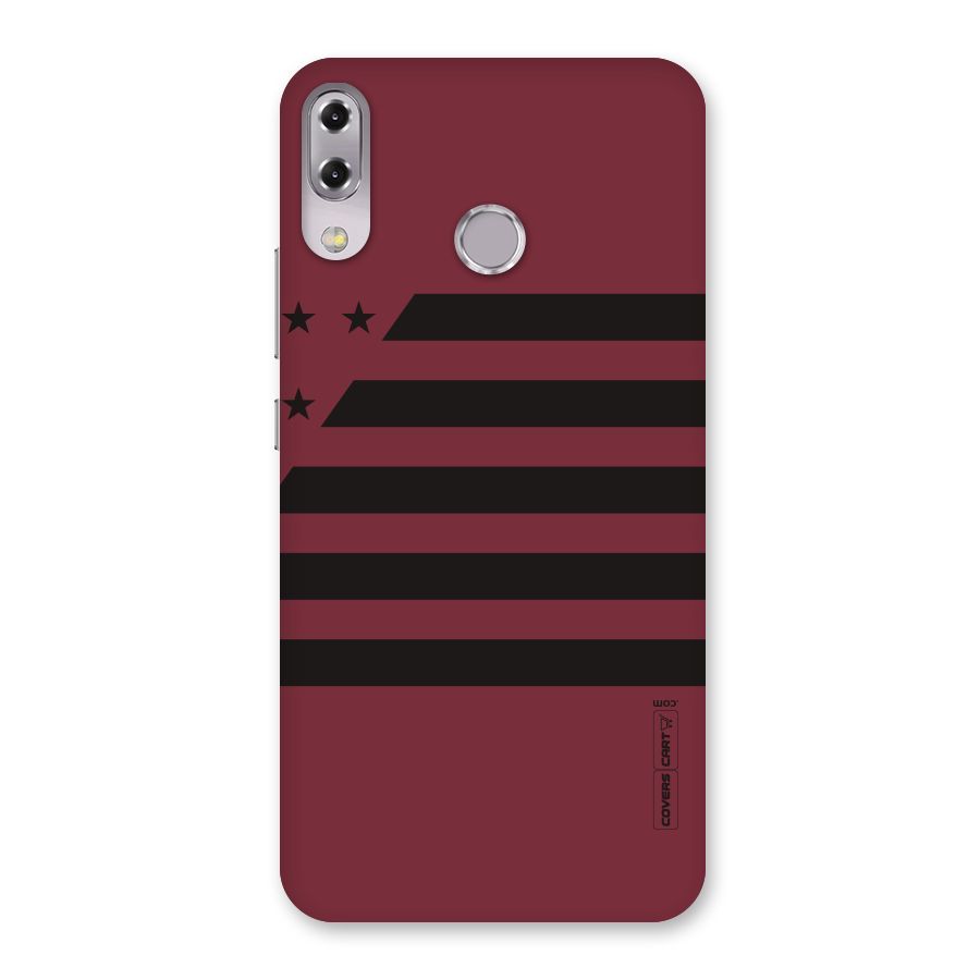 Maroon Star Striped Back Case for Zenfone 5Z