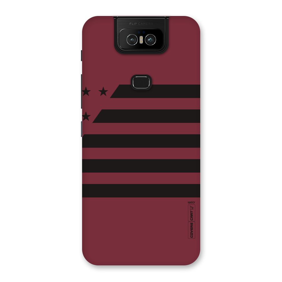 Maroon Star Striped Back Case for Zenfone 6z