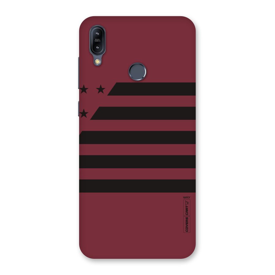 Maroon Star Striped Back Case for Zenfone Max M2
