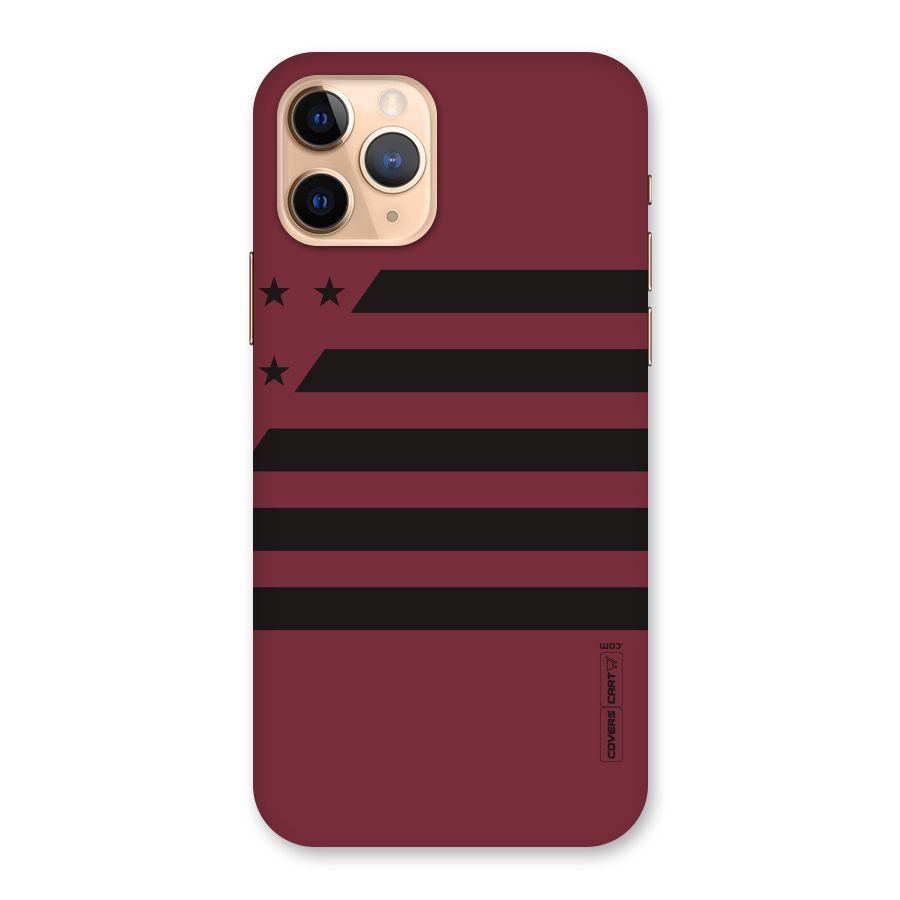 Maroon Star Striped Back Case for iPhone 11 Pro
