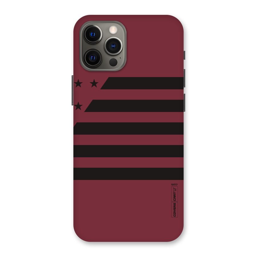 Maroon Star Striped Back Case for iPhone 12 Pro Max