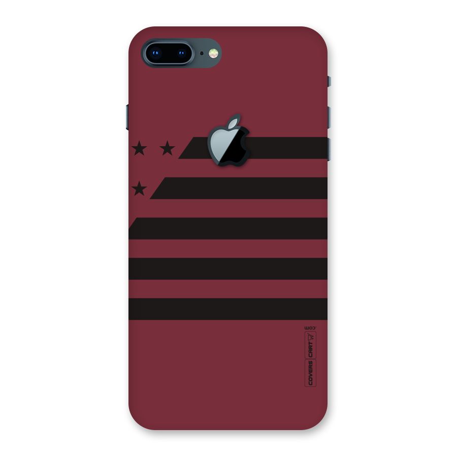 Maroon Star Striped Back Case for iPhone 7 Plus Apple Cut