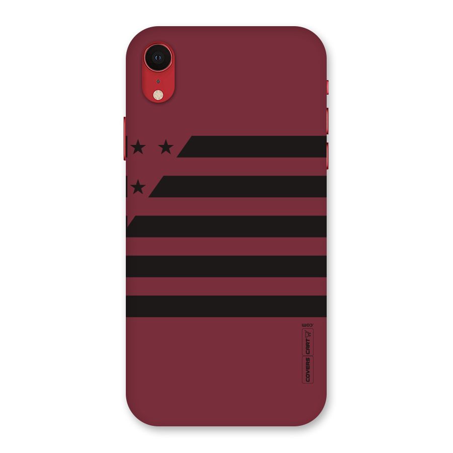 Maroon Star Striped Back Case for iPhone XR