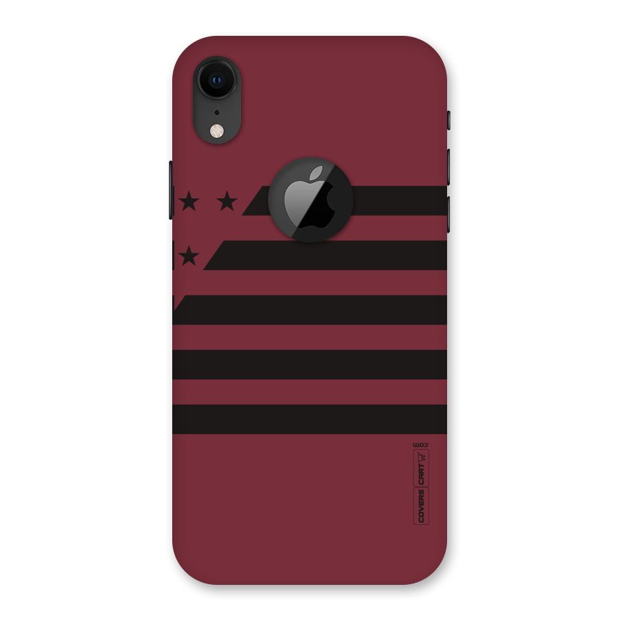Maroon Star Striped Back Case for iPhone XR Logo Cut