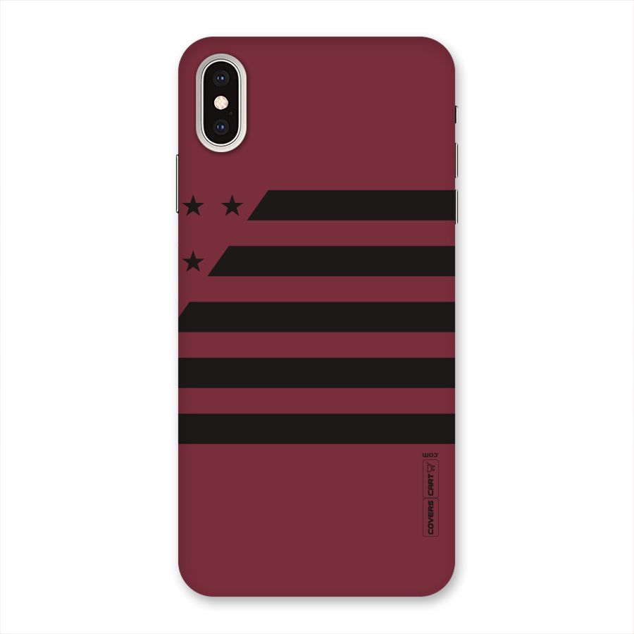 Maroon Star Striped Back Case for iPhone XS Max