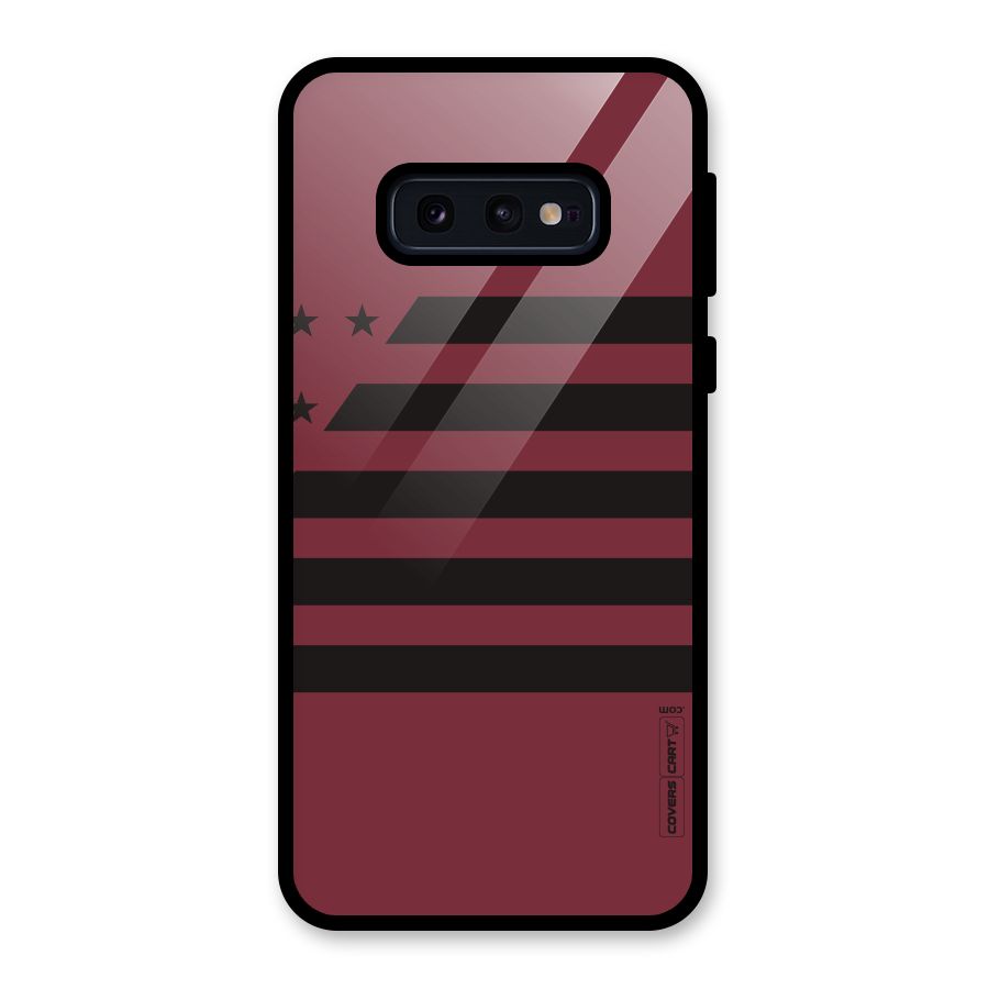 Maroon Star Striped Glass Back Case for Galaxy S10e