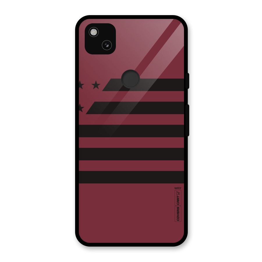 Maroon Star Striped Glass Back Case for Google Pixel 4a