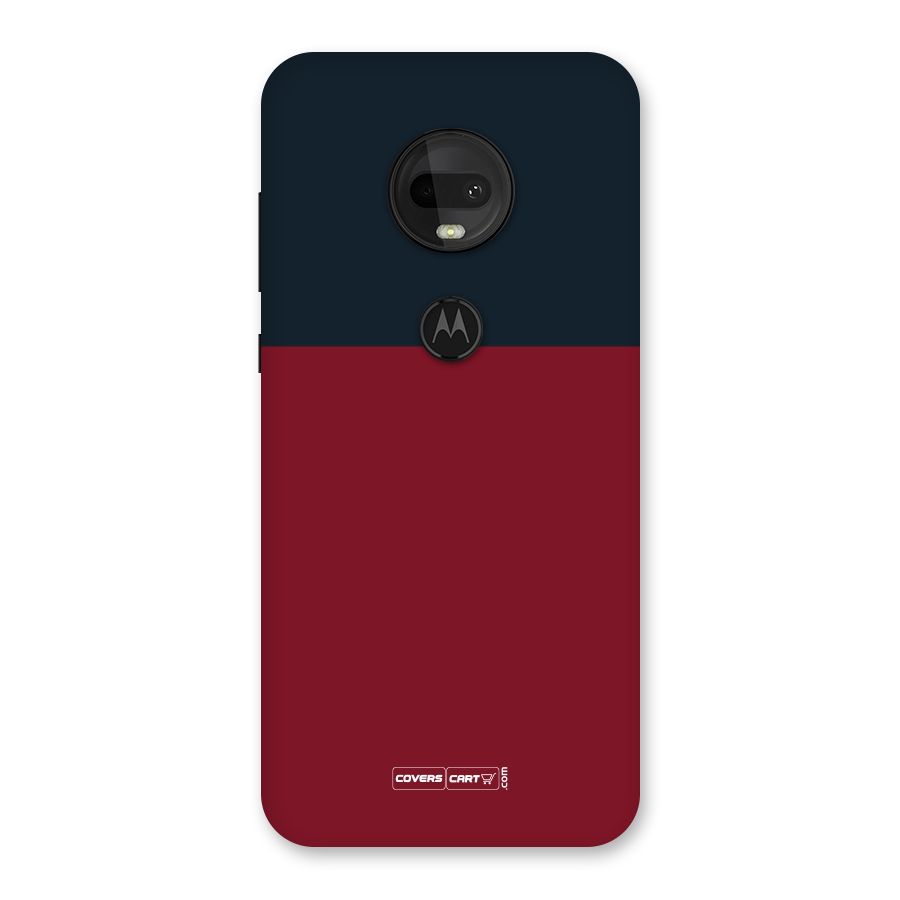Maroon and Navy Blue Back Case for Moto G7
