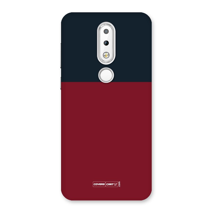Maroon and Navy Blue Back Case for Nokia 6.1 Plus