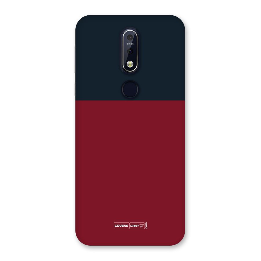 Maroon and Navy Blue Back Case for Nokia 7.1