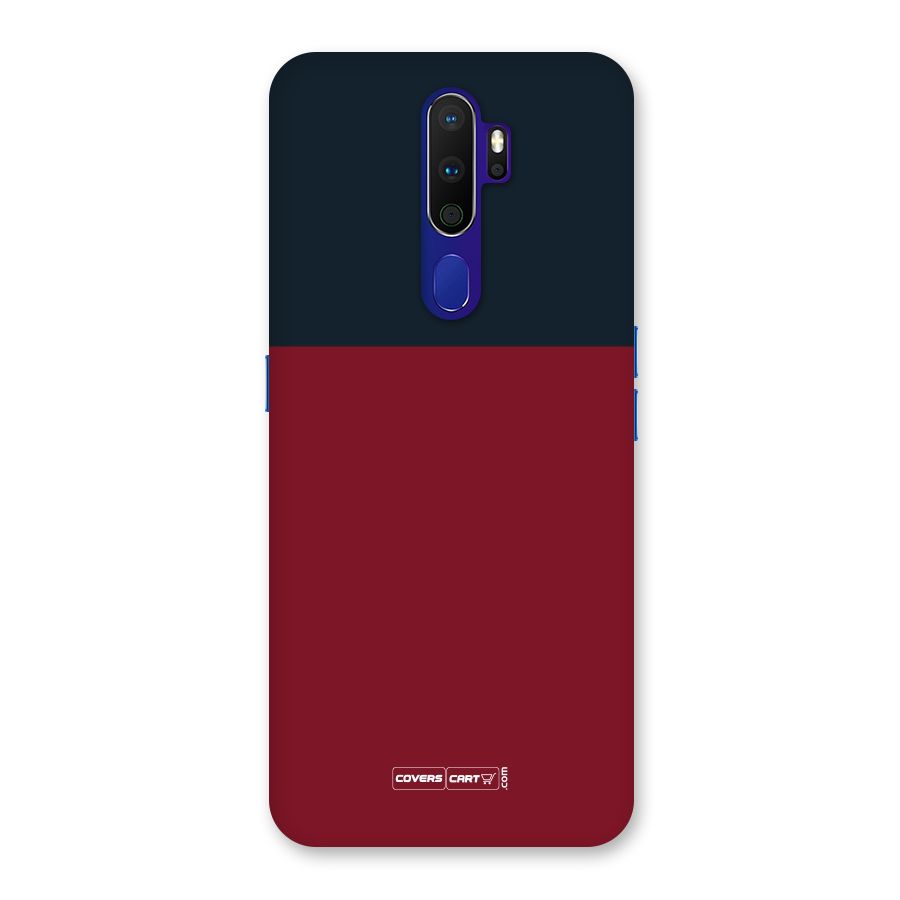 Maroon and Navy Blue Back Case for Oppo A9 (2020)