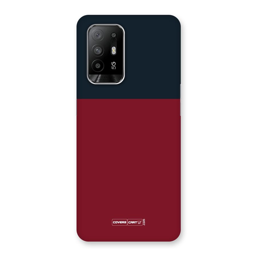 Maroon and Navy Blue Back Case for Oppo F19 Pro Plus 5G
