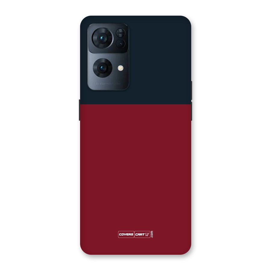Maroon and Navy Blue Back Case for Oppo Reno7 Pro 5G