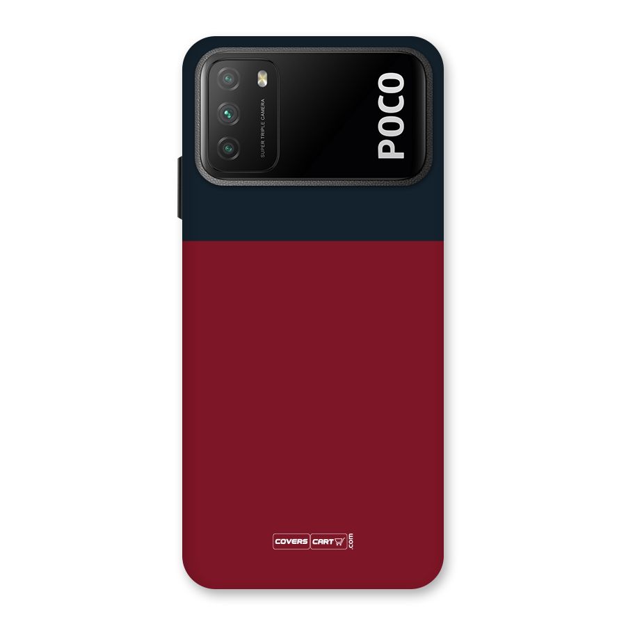 Maroon and Navy Blue Back Case for Poco M3