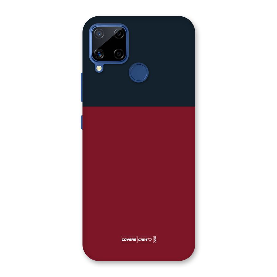 Maroon and Navy Blue Back Case for Realme Narzo 30A