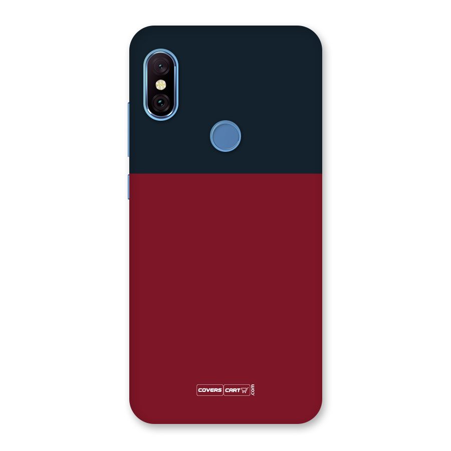 Maroon and Navy Blue Back Case for Redmi Note 6 Pro