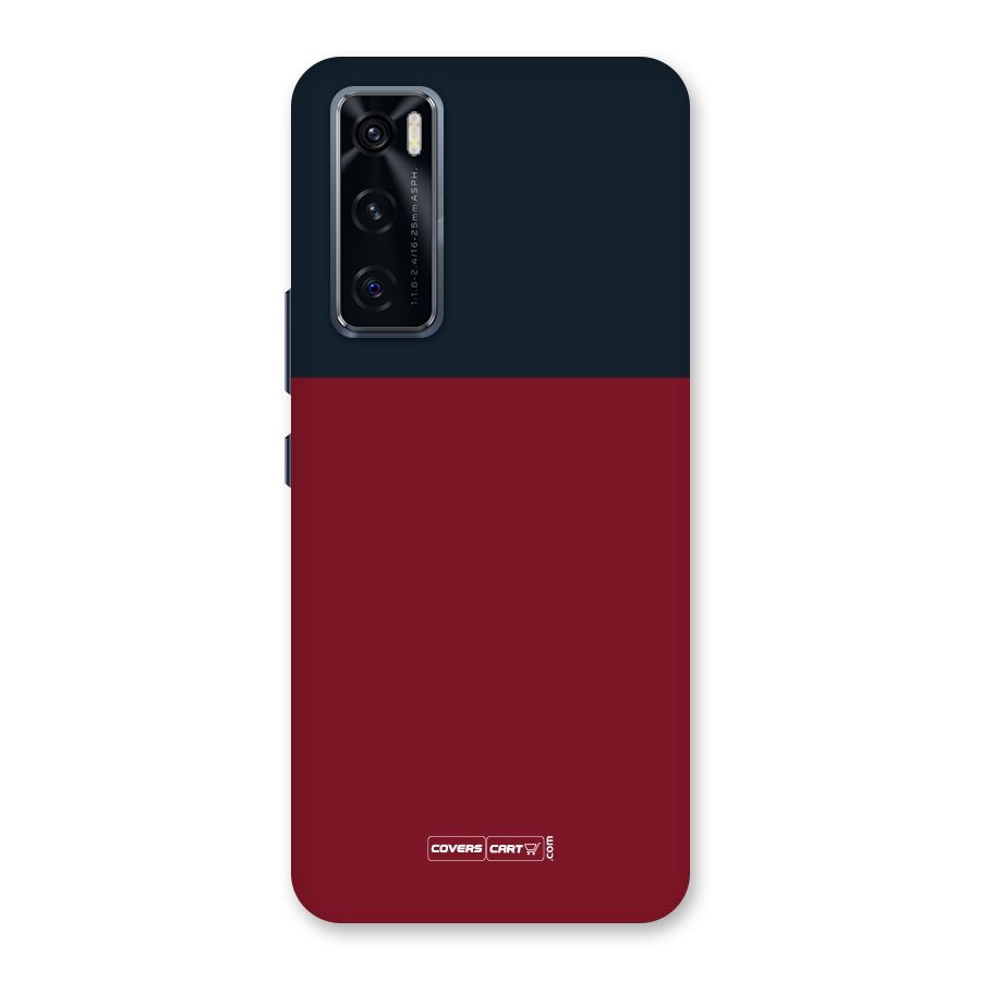 Maroon and Navy Blue Back Case for Vivo V20 SE