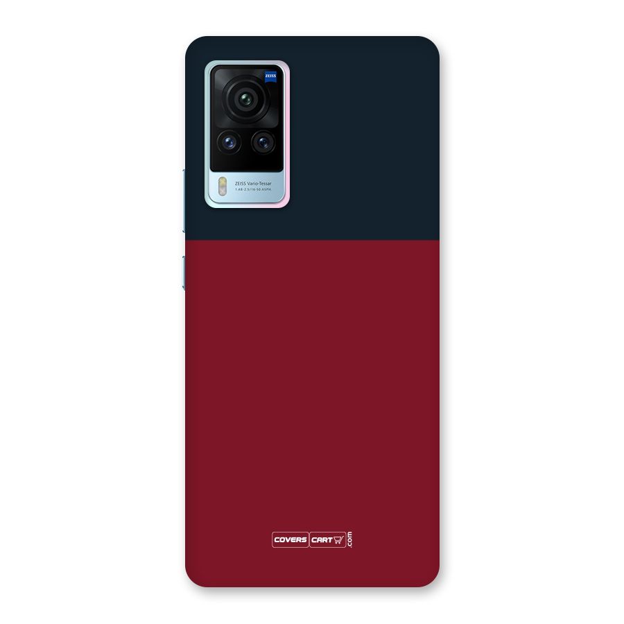 Maroon and Navy Blue Back Case for Vivo X60 Pro
