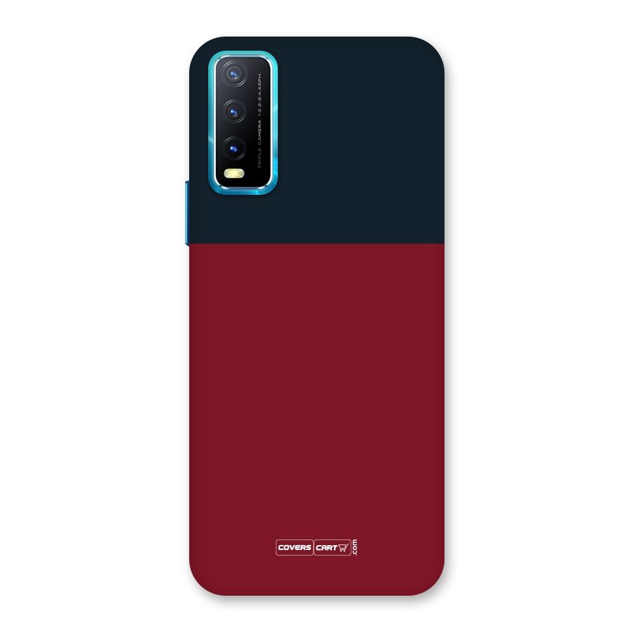 Maroon and Navy Blue Back Case for Vivo Y20G