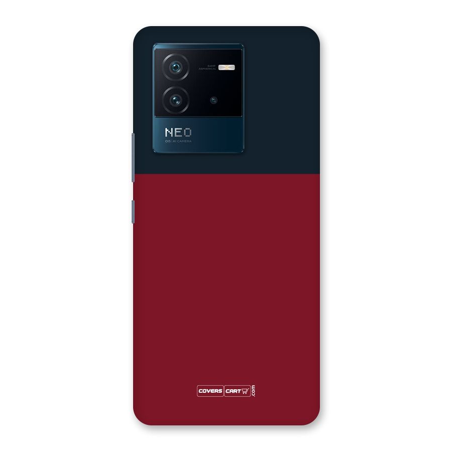 Maroon and Navy Blue Back Case for Vivo iQOO Neo 6 5G