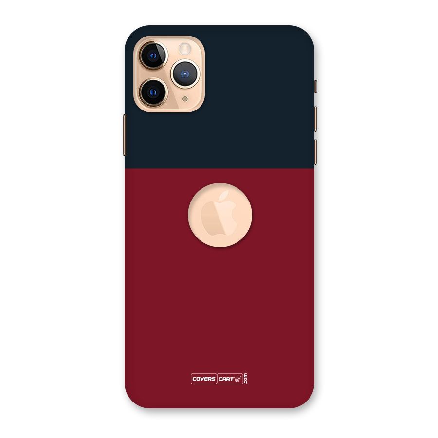 Maroon and Navy Blue Back Case for iPhone 11 Pro Max Logo Cut