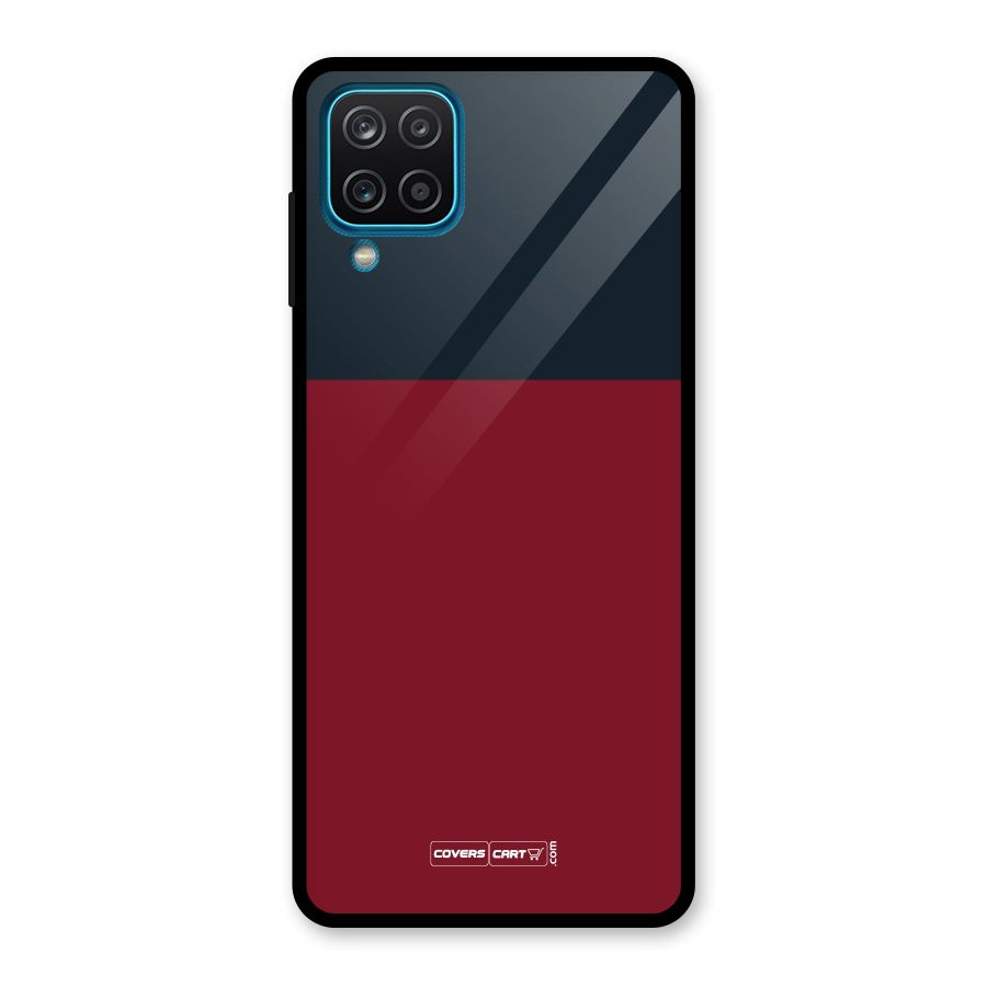 Maroon and Navy Blue Glass Back Case for Galaxy A12