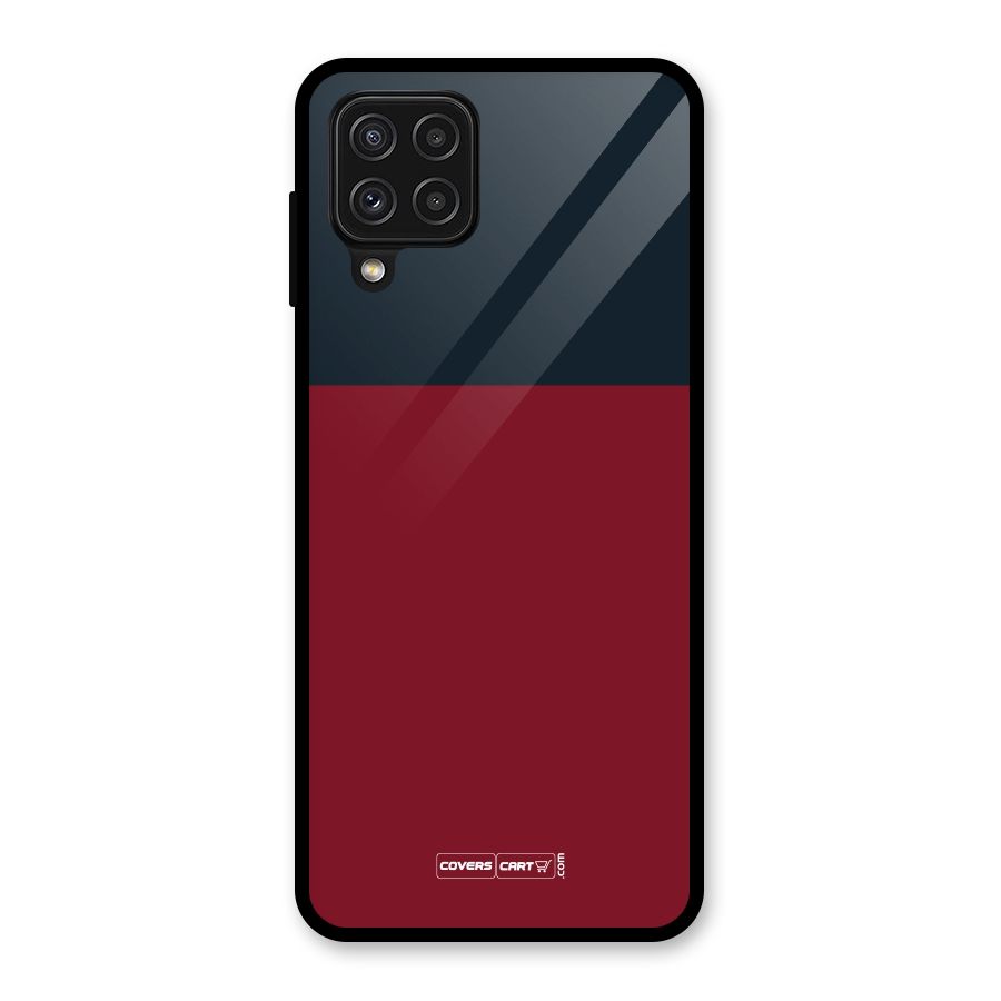 Maroon and Navy Blue Glass Back Case for Galaxy A22 4G