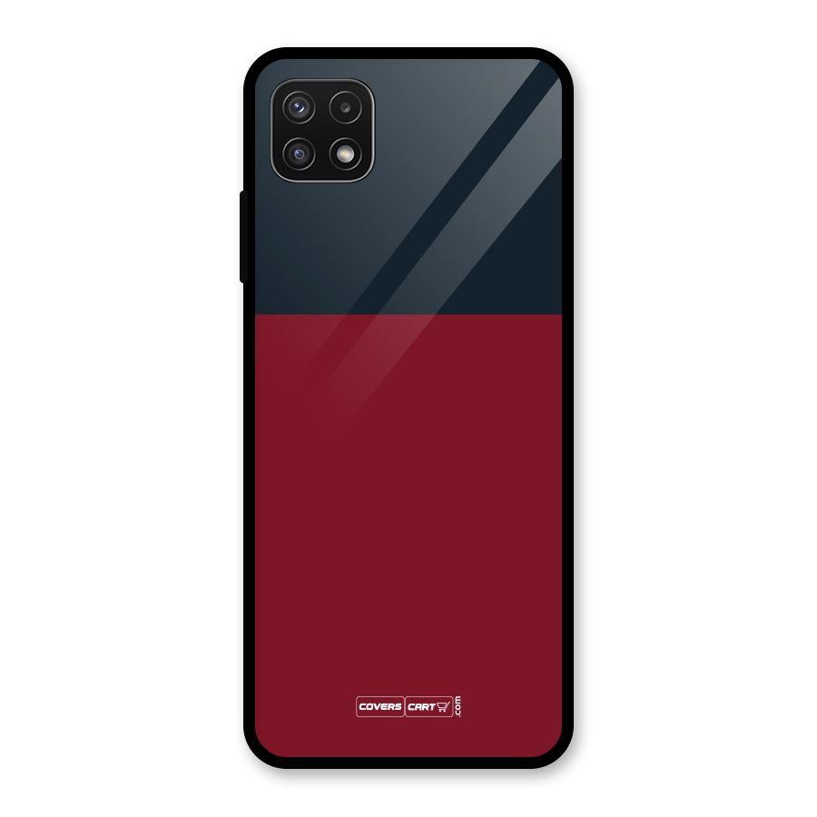 Maroon and Navy Blue Glass Back Case for Galaxy A22 5G