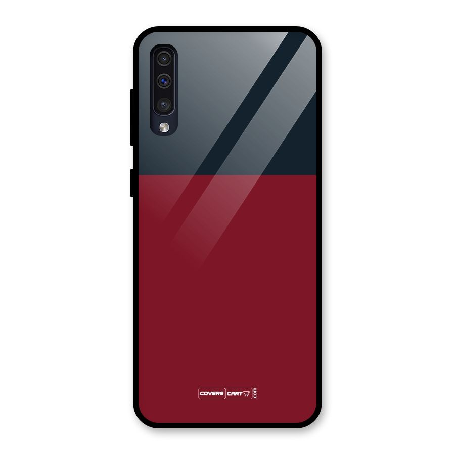 Maroon and Navy Blue Glass Back Case for Galaxy A30s