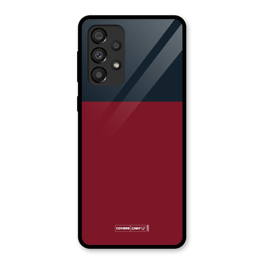 Maroon and Navy Blue Glass Back Case for Galaxy A33 5G