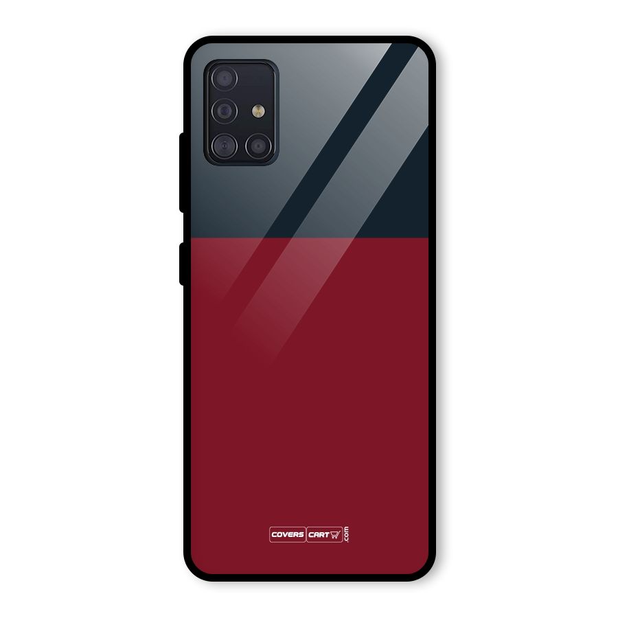 Maroon and Navy Blue Glass Back Case for Galaxy A51