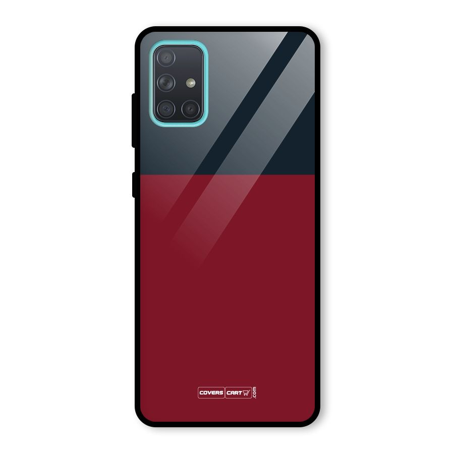 Maroon and Navy Blue Glass Back Case for Galaxy A71