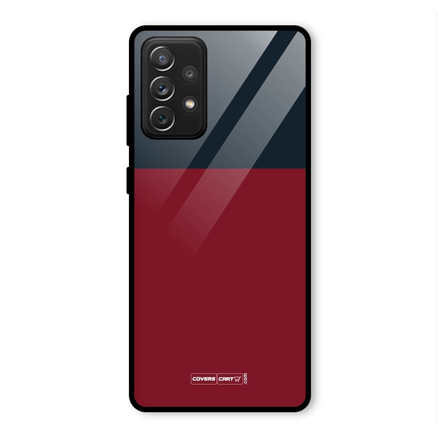 Maroon and Navy Blue Glass Back Case for Galaxy A72