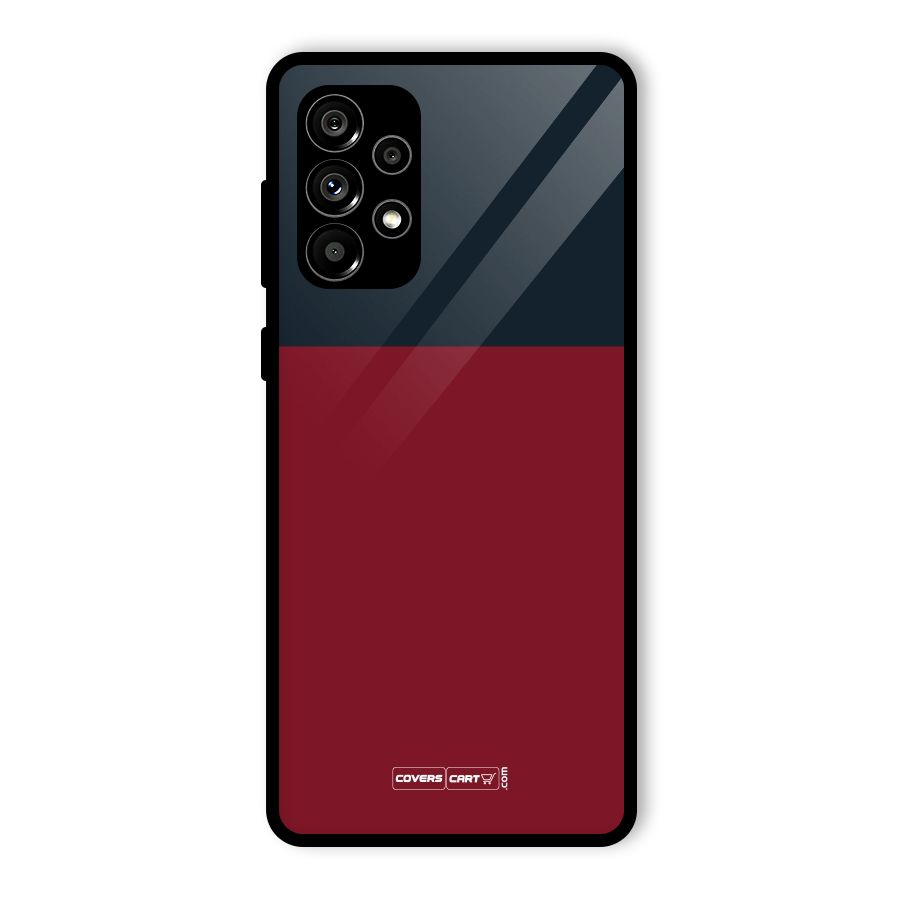 Maroon and Navy Blue Glass Back Case for Galaxy A73 5G