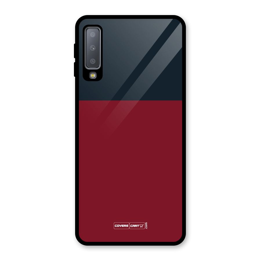 Maroon and Navy Blue Glass Back Case for Galaxy A7 (2018)